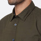 Parx Green Solid Slim Fit Cotton Casual Shirt