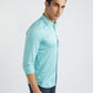 Parx Men Blue Printed Slim Fit Cotton Blend Casual Shirt