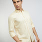 Men Yellow Slim Fit Print Cotton Blend Full Sleeve Shirts