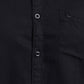 Parx Men Black Solid Slim Fit Full Sleeve Semi Cut Away Collar Shirt