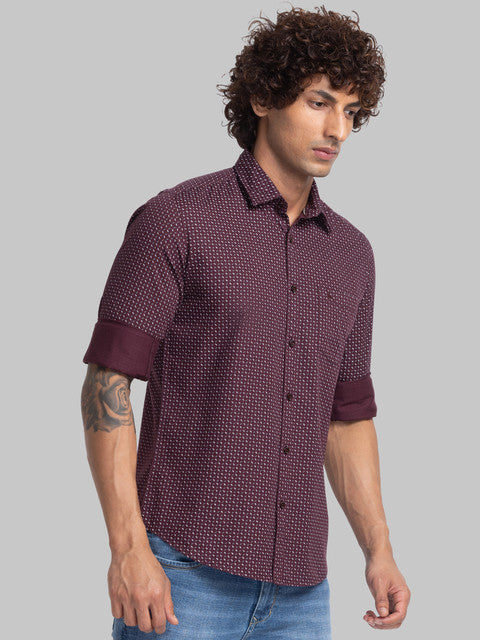 Parx Maroon Casual Shirt