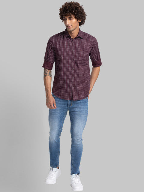 Parx Maroon Casual Shirt