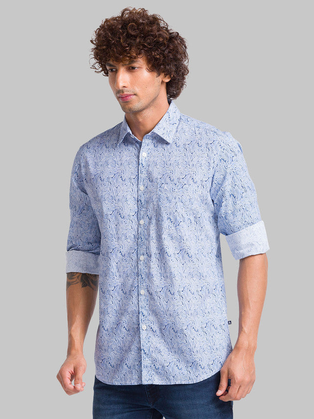 Parx Blue Casual Shirt 