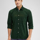 Parx Green Printed Slim Fit Cotton Casual Shirt