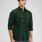 Parx Green Printed Slim Fit Cotton Casual Shirt