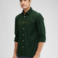 Parx Green Printed Slim Fit Cotton Casual Shirt