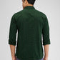 Parx Green Printed Slim Fit Cotton Casual Shirt