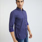 Parx Men Blue Print Slim Fit Cotton Full Sleeve Shirts