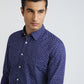 Parx Men Blue Print Slim Fit Cotton Full Sleeve Shirts