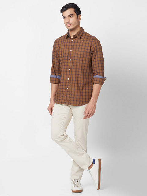 Parx Brown Casual Shirt