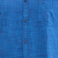 Parx Blue Solid Slim Fit Cotton Casual Shirt