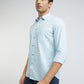 Parx Men Blue Print Slim Fit Cotton Full Sleeve Shirts