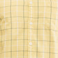 Parx Yellow Checks Slim Fit Cotton Casual Shirt