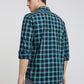 Parx Men Green Checks Slim Fit Cotton Casual Shirt