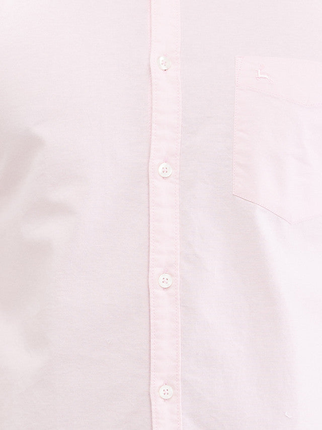 Parx Men Pink Solid Slim Fit Cotton Casual Shirt