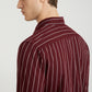 Men Red Slim Fit Stripe Cotton Full Sleeve Shirts