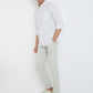 Men White Slim Fit Stripe Cotton Full Sleeve Shirts