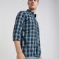 Men Blue Slim Fit Checks Cotton Full Sleeve Shirts