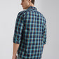 Men Blue Slim Fit Checks Cotton Full Sleeve Shirts