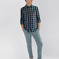 Men Blue Slim Fit Checks Cotton Full Sleeve Shirts