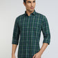 Men Green Slim Fit Checks Cotton Full Sleeve Shirts