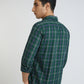 Men Green Slim Fit Checks Cotton Full Sleeve Shirts