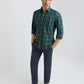 Men Green Slim Fit Checks Cotton Full Sleeve Shirts