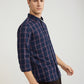 Men Blue Slim Fit Checks Cotton Full Sleeve Shirts