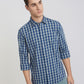 Men Blue Slim Fit Checks Cotton Full Sleeve Shirts