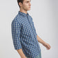 Men Blue Slim Fit Checks Cotton Full Sleeve Shirts