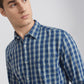 Men Blue Slim Fit Checks Cotton Full Sleeve Shirts