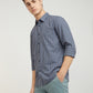 Men Blue Slim Fit Checks Cotton Full Sleeve Shirts