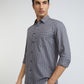 Men Grey Slim Fit Checks Cotton Full Sleeve Shirts