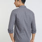 Men Grey Slim Fit Checks Cotton Full Sleeve Shirts