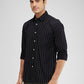 Parx Black Printed Slim Fit Cotton Casual Shirt