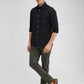 Parx Black Printed Slim Fit Cotton Casual Shirt