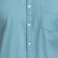 Parx Blue Solid Slim Fit Cotton Casual Shirt