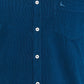 Parx Blue Solid Slim Fit Cotton Casual Shirt