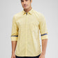 Parx Yellow Printed Slim Fit Cotton Casual Shirt