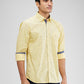 Parx Yellow Printed Slim Fit Cotton Casual Shirt