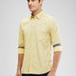 Parx Yellow Printed Slim Fit Cotton Casual Shirt