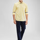 Parx Yellow Printed Slim Fit Cotton Casual Shirt