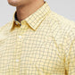 Parx Yellow Printed Slim Fit Cotton Casual Shirt