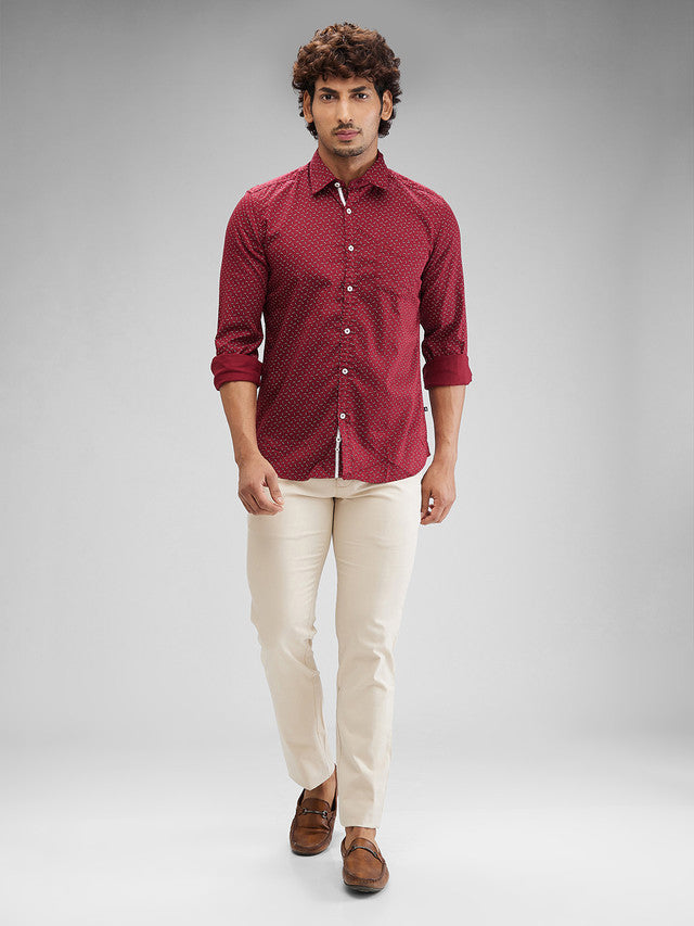 Parx Maroon Casual Shirt 