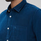 Parx Blue Solid Slim Fit Cotton Casual Shirt