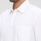 Parx White Solid Slim Fit Full Sleeve Cotton Shirt