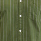 Parx Green Stripe Slim Fit Cotton Casual Shirt