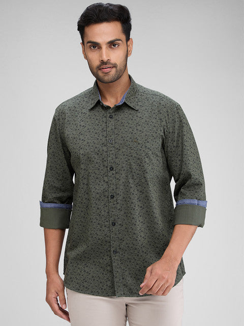 Parx Green Casual Shirt