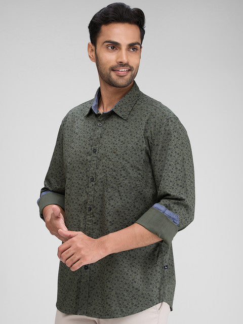 Parx Green Casual Shirt