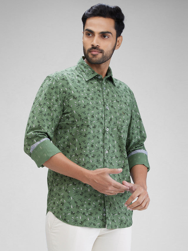 Parx Green Casual Shirt 